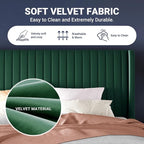 Allewie Full Size Bed Frame/Velvet Upholstered Platform Bed/Vertical Channel - Image 6