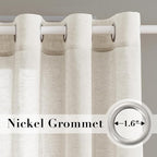 H.VERSAILTEX Natural Linen Semi Sheer Curtains Soft Semi Sheer Curtain Panels - Image 2