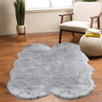 Latepis Grey Sheepskin Rug 4x6 Area Rugs Bedside Fluffy Faux Fur Rug Shag by Latepis
