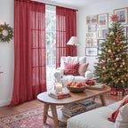 BGment Burgundy Curtains for Living Room 84 Inches Long 2 Panels Set, Linen - Image 2