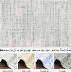 5x7 Washable Area Rug for Living Room Bedroom: Non-Slip Modern White Gray | - Image 8