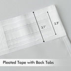 MIULEE Greyish White Back Tab Blackout Curtains 52x90 Inch Long 2 Panels | Rod - Image 4