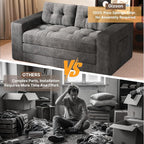 Gizoon Boneless Convertible Floor Sofa Bed, Corduroy 2 Seater Lounge Sleeper - Image 8
