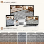 cotiled Boho 5x8 Area Rugs for Living Room: Soft Moroccan Washable Rug | Solve - Image 9
