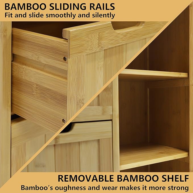 Yardenaler Bamboo Bathroom Storage Cabinet - Image 6
