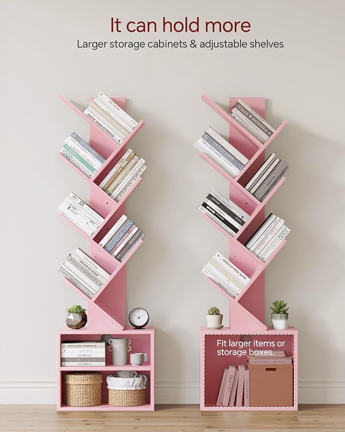 SUNMORY 6 Tier Tree Bookshelf, Small Bookcase - Image 4