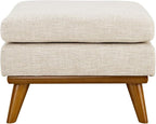 Modway Engage Mid-Century Modern Upholstered Fabric Ottoman in Beige - Image 5