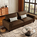 EASE MOOSE 88.5" Large Seat Faux Leather Loveseat Sofa, Waterproof and by EASEMOOSE