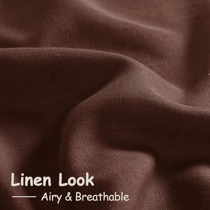 Rustic Brown Linen Curtains 72 Inch Length - Image 5