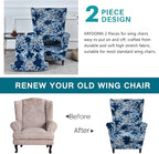 KRFOONN Wingback Chair Cover Slipcovers 2 Piece Stretch Wing Chair Covers - Image 4