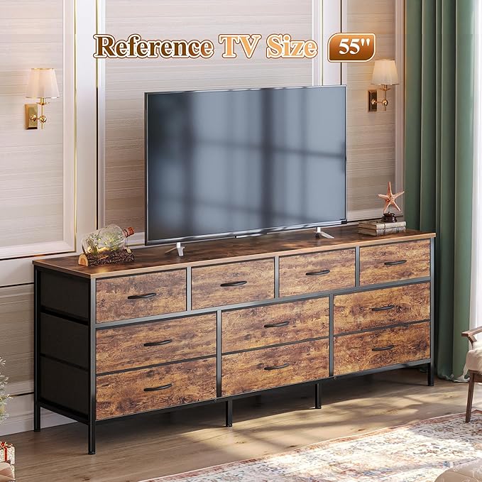 Huuger 63 Inch Dresser for Bedroom, Long Dresser - Image 2