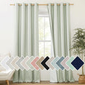 NICETOWN 100% Blackout Sage Green Linen Cold Blocking Curtains 90 inches Length by NICETOWN
