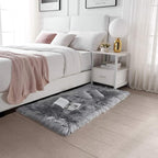 SERISSA 2x4 Fluffy Grey Faux Sheepskin Shaggy Rug - Image 2