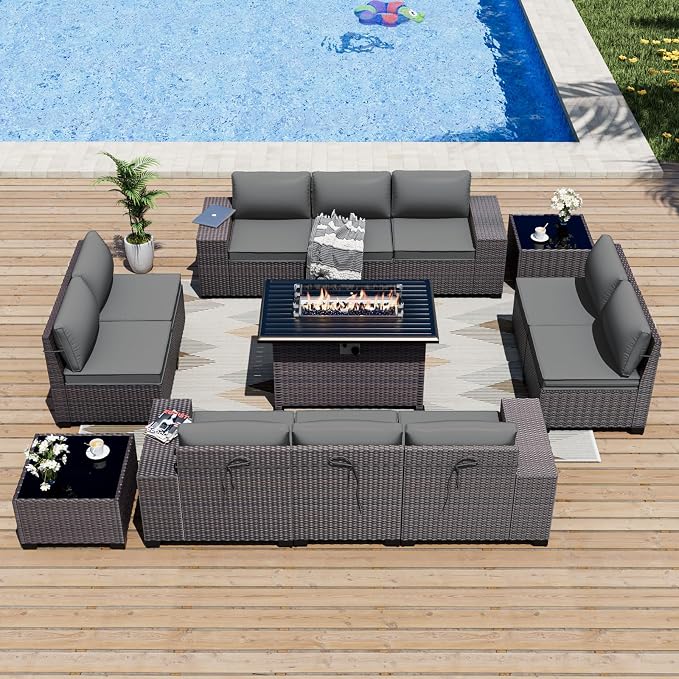 ALAULM 13 Pieces Outdoor Patio Furniture Set by ALAULM