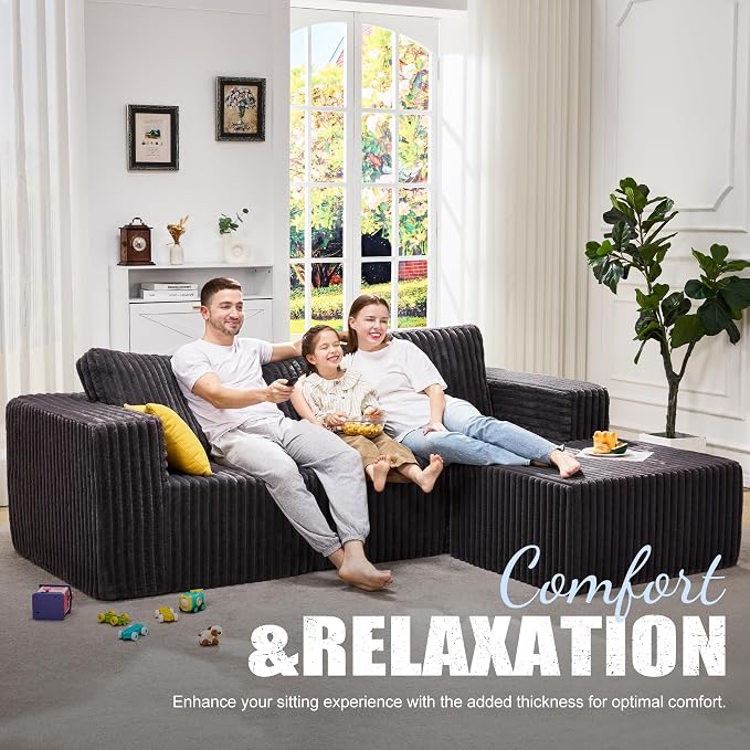 Hobestluk Modular Sectional Sofa Memory Foam Couch Oversized Sectional Sofa - Image 3