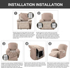 Genina Recliner Chair Covers, Stretch Reclining Chair Cover, Recliner Sofa - Image 7