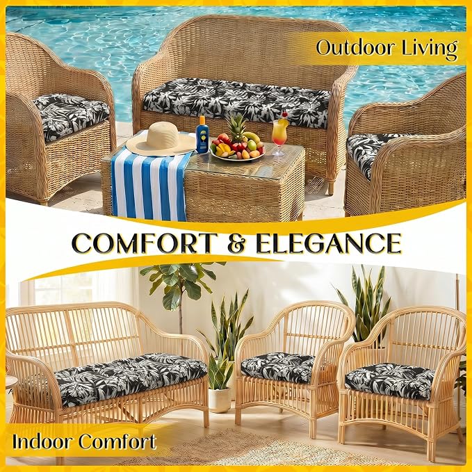 1 MIDDLE ONE Wicker Chair Cushions 3 Pieces Set - Image 6