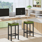 HOOBRO Bar Stools, Counter Height Stools, Saddle Barstools - Image 6