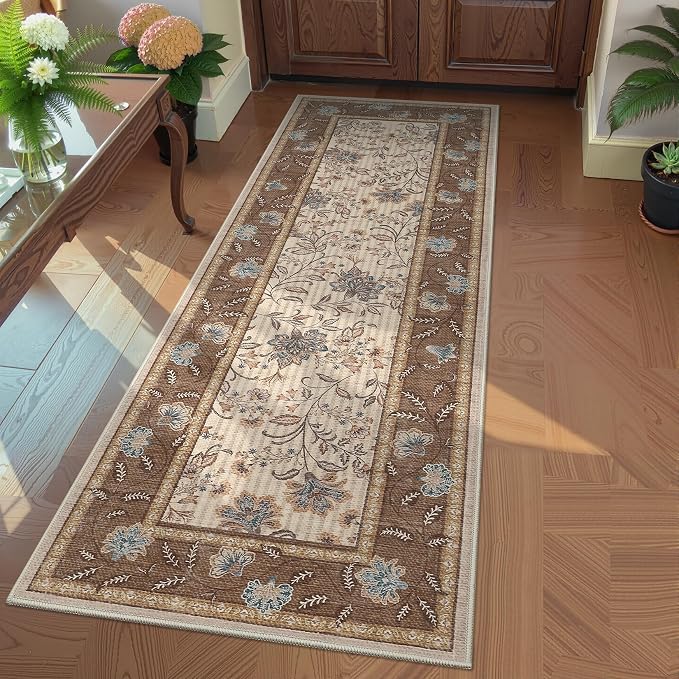 GarveeHome 2x6 Washable Runner Rug Brown Non Slip Kitchen Runner | Hallway Soft - Image 8