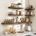 Acovy 40 Inch Floating Shelves, 3D Textured Wood Grain, Wooden Shelves - Image 7