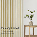 96 Inches Long Pinch Pleated Semi Sheer Curtains, Cream Linen Blended Light - Image 7