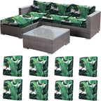 CALBODE 8 Pcs Stretch Outdoor Seat Cushion Covers, Monstera | Washable by CALBODE
