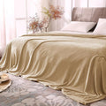 BEDELITE Fleece Blanket Soft Plush King Bed Blanket Light Camel 108"x90" | by BEDELITE