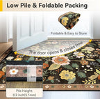 RELEANY Floral Washable 9x12 Area Rugs Black/Yellow | Flower Carpet Print Boho - Image 5