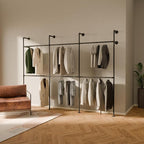 pamo Industrial Pipe Clothing Rack – Wall Mounted Black Closet System in by pamo