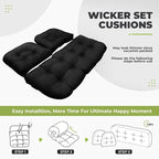 DANGHOOGY Wicker Chair Cushions, Waterproof Outdoor Loveseat Cushions - Image 6