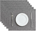 BALCONY & FALCON Placemats Set of 6 Faux Linen Cloth Place Mats Washable by BALCONYFALCON