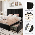 Allewie Full Size Storage Bed Frame, Vertical Channel Tufted Adjustable - Image 6