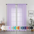 Lavender Sheer Curtains 72 Inches Long Set of 2, Airy Sheer Curtains & Drapes by OWENIE