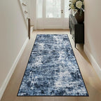 Rugflix 2x8 Runner Rug for Hallway, Washable Navy Blue Kitchen Runners | - Image 3