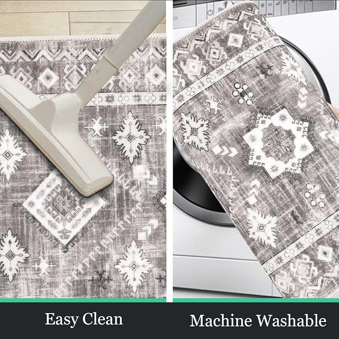 HEBE Boho Kitchen Rugs Set of 3, Non Slip Washable Kitchen Mats - Image 5