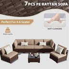 KIGOTY 7-Piece Patio Furniture Set, All-Weather PE Rattan Outdoor Sectional Sofa - Image 7