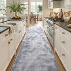 2x10 Tie-dye Light Grey Runner Rug Washable Non-Slip - Image 2