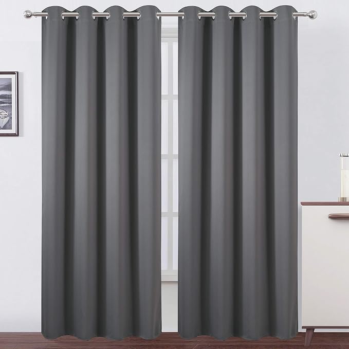 Blackout Curtains 66 x 84 inch/Frost Grey Curtains Set of 2 Panels/Thermal by Lemomo