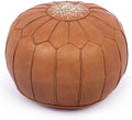Marrakesh Gallery Genuine Leather Round Pouf Unstuffed by MarrakeshGallery