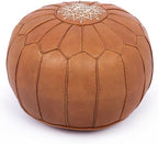 Marrakesh Gallery Genuine Leather Round Pouf Unstuffed by MarrakeshGallery
