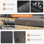 Aoxun 6-Piece Patio Furniture Set, Wicker Outdoor Furniture - Image 3