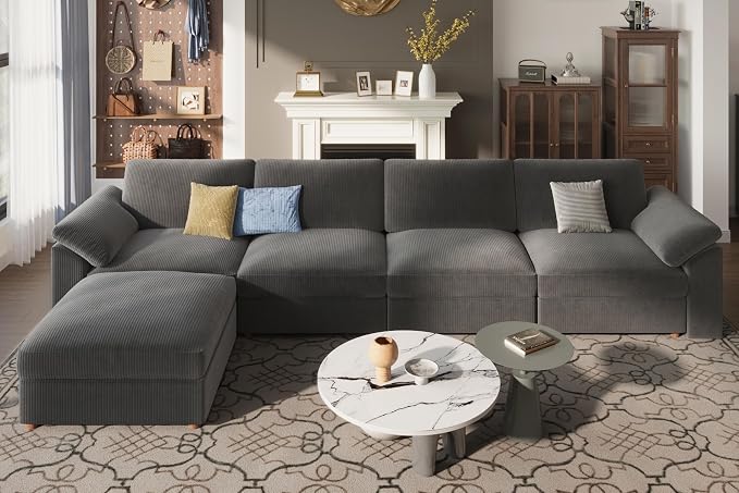 EASE MOOSE Sectional Modular Sofa, Oversized L Shape Sectional Couch Wide Deep - Image 3
