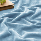 BEDELITE Fleece Blanket Soft Plush Twin Size Blanket Washed Blue 60"x80" | - Image 3