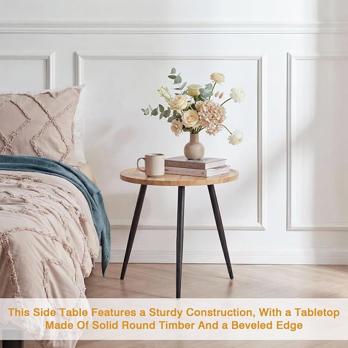 VECELO Modern Side Table, Round Small End Table, Exclusively Designed - Image 4