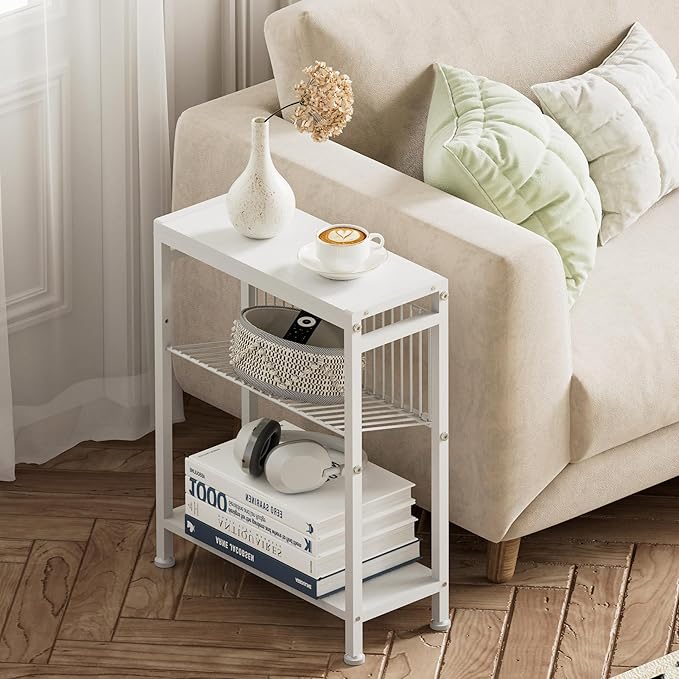 End Table Set of 2 for Small Space, 3-Tier Narrow Side Table - Image 7