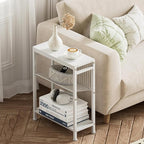 End Table Set of 2 for Small Space, 3-Tier Narrow Side Table - Image 7