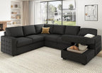 HONBAY Sectional Couch with Pull Out Bed, Sectional Sleeper Sofa with Storage - Image 8