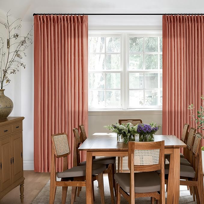 Firebrick Pleated Linen Curtains 96 Inches Long - Image 7
