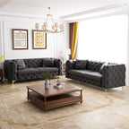 DAMAIFROM 75" Sofa Couch Mid Century Modern Velvet Couch Tufted Button Sofa - Image 3