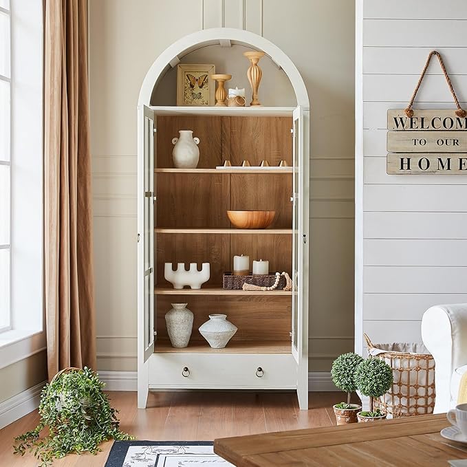RowyPoey Farmhouse Arched Cabinet - Image 3